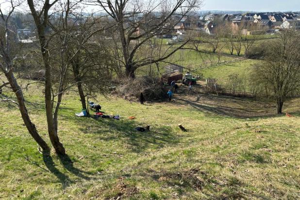 Het uitzicht van bovoenop de helling van de Koeheide