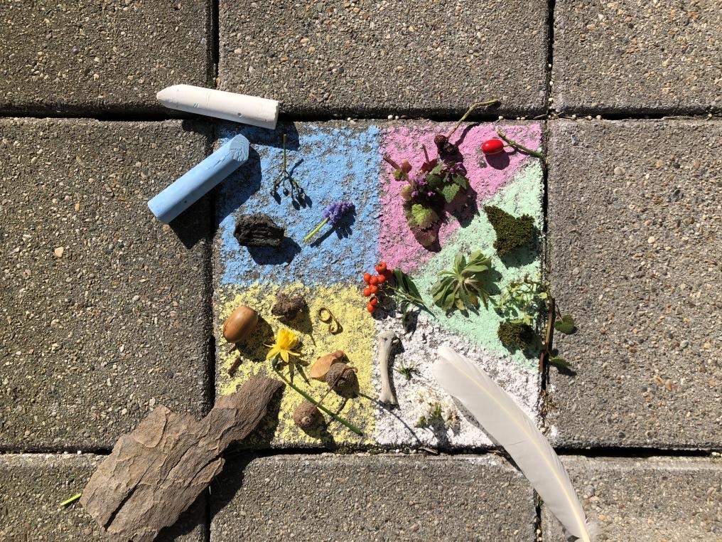 stoep met kleurvlakken